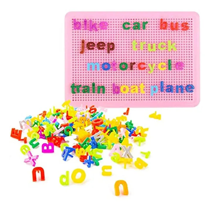 Alphabet Learning Pin Puzzle Board for Kids – ABC Letter & Word Building Toy